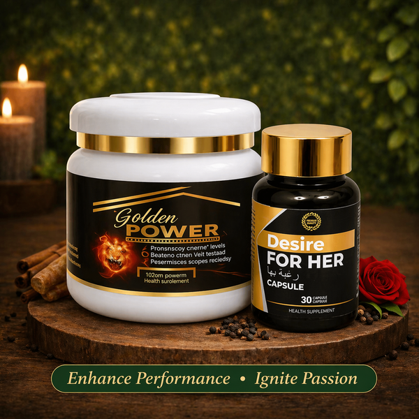 Ultimate Wellness & Vitality Combo – Desire For Her Capsules + Golden Power Powder