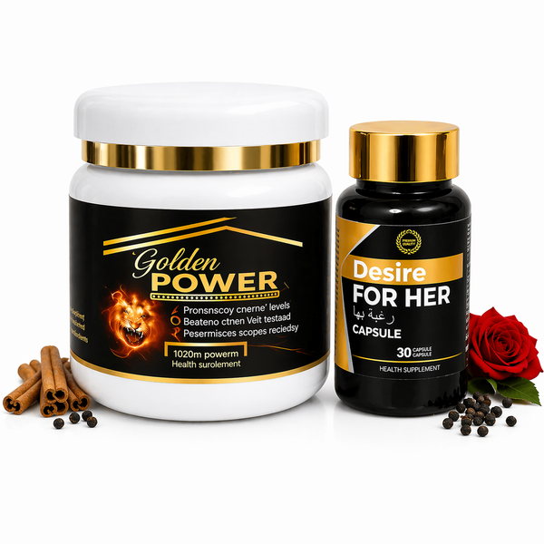 Ultimate Wellness & Vitality Combo – Desire For Her Capsules + Golden Power Powder